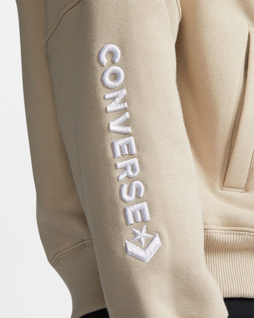 Dámské Mikiny Converse Fleece Half-Zip Pullover Šedé | CZ 31GVL58